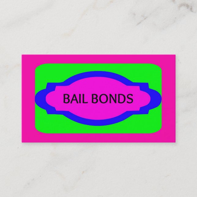 Bail Bonds Neon Colors Business Card (Front)