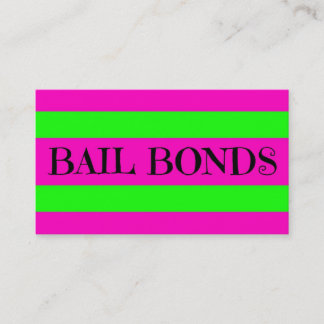 Bail Bonds Neon Colors Business Card