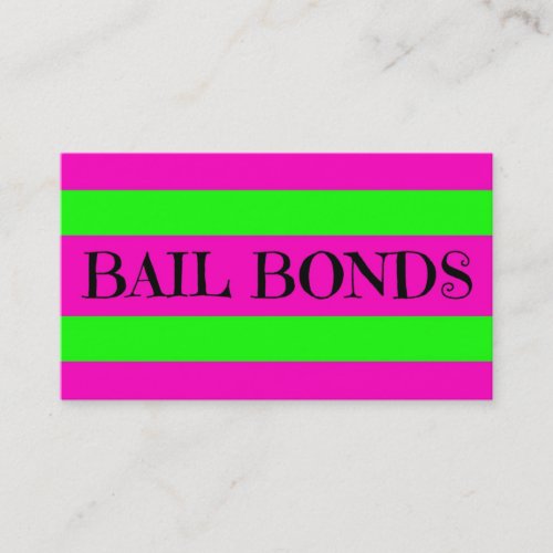 Bail Bonds Neon Colors Business Card Templates