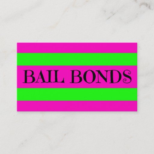 Customizable Bail Bonds Neon Colors Business Card Templates