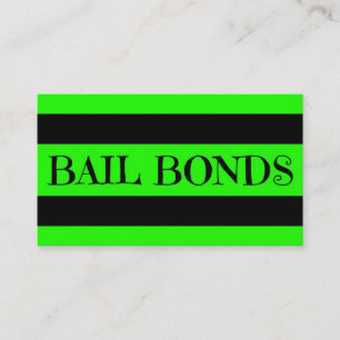 Bail Bonds Neon Green Business Card