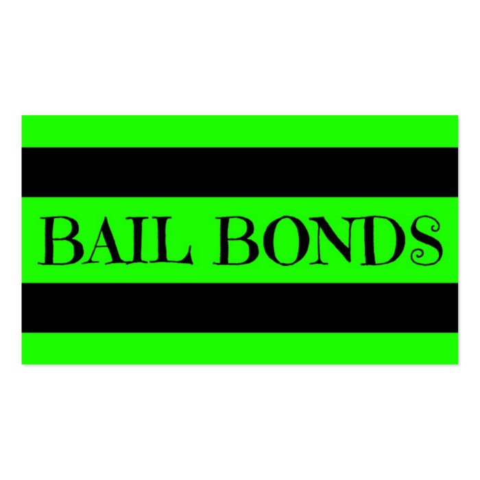 Bail Bonds Neon Green Business Card | Zazzle