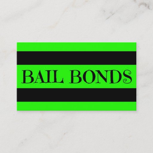 Customizable Bail Bonds Neon Green Business Card