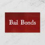 Bail Bonds Red Business Card at Zazzle