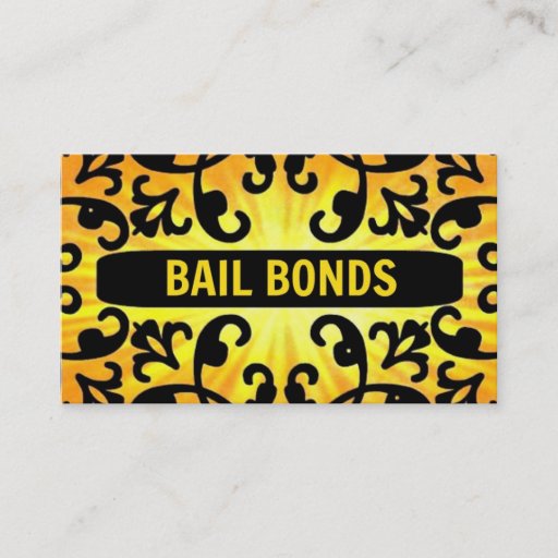 Customizable Bail Bonds Sunshine Damask Business Card