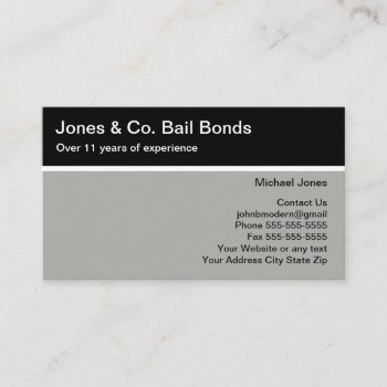 Bail Bonds Two Side Modern Business Cards by Luckyturtle at Zazzle