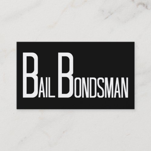 Bail Bondsman Black Simple Business Card