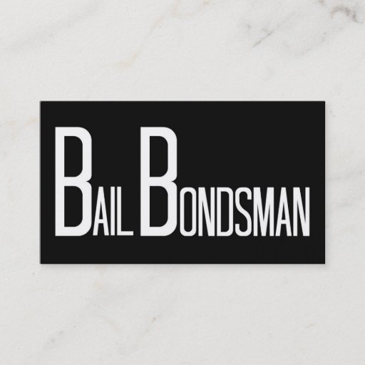 Customizable Bail Bondsman Black Simple Business Card