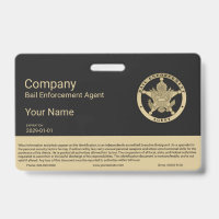 Bail Enforcement Agent Badge