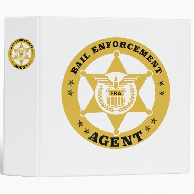 BAIL ENFORCEMENT AGENT BADGE 3 RING BINDER (Front/Spine)