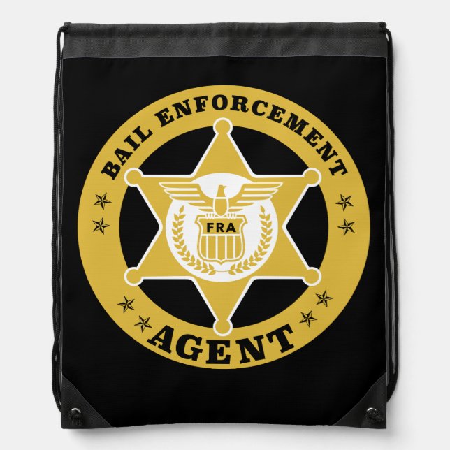 BAIL ENFORCEMENT AGENT BADGE  DRAWSTRING BAG (Front)