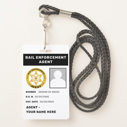 BAIL ENFORCEMENT AGENT Lanyard Badge