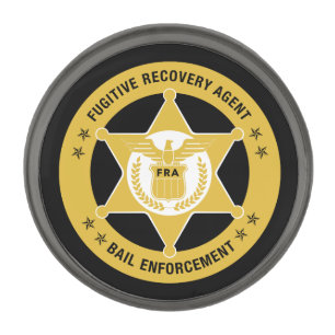 BAIL ENFORCEMENT & FUGITIVE RECOVERY GUNMETAL FINISH LAPEL PIN