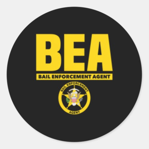 Bail Enforcet Agent Fugitive Bounty Hunters Unifor Classic Round Sticker