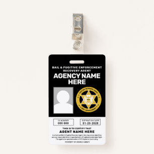 BAIL & FUGITIVE RECOVERY AGENT BADGE 