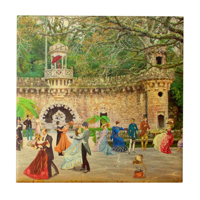 Bailando vals en la Quinta da Regaleira (Portugal Ceramic Tile (Front)