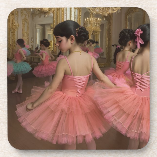 Bailarinas en una gran sala de estilo rocóco beverage coaster (Front)