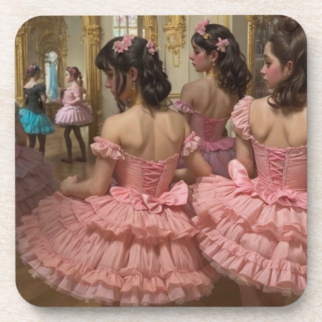 Bailarinas en una gran sala de estilo rocóco beverage coaster (Front)