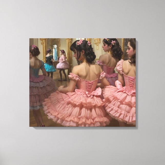 Bailarinas en una gran sala de estilo rocóco canvas print (Front)