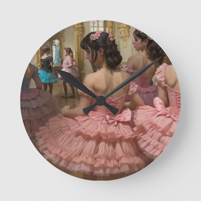 Bailarinas en una gran sala de estilo rocóco round clock (Front)