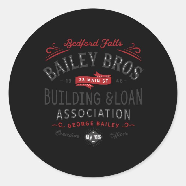 Bailey Brothers Building Loan Classic Round Sticker (Front)