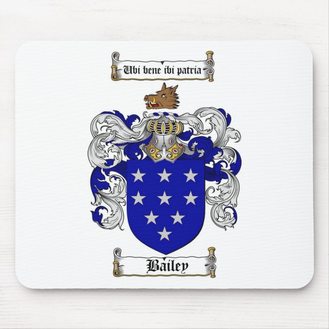 BAILEY FAMILY CREST -  BAILEY COAT OF ARMS MOUSE PAD (Front)