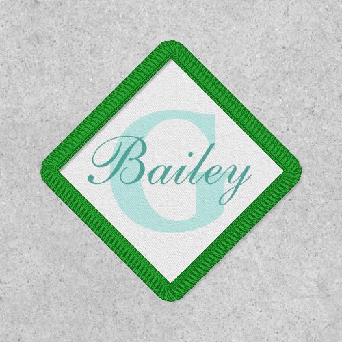 Bailey green name and initial simple text label patch