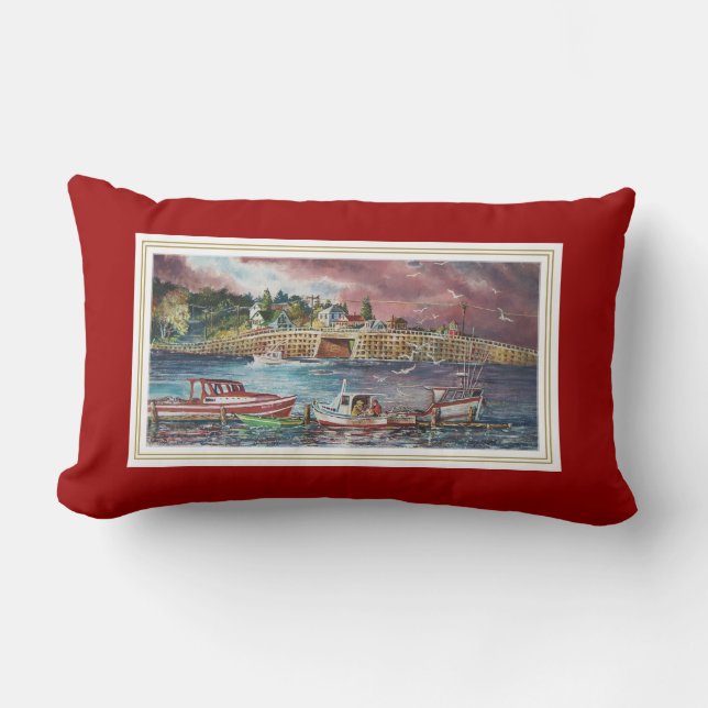 Bailey Island Cribstone Bridge Pillow (Front)