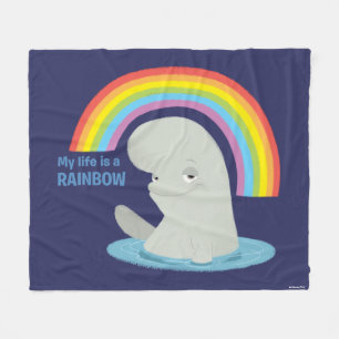 Bailey My Life is a Rainbow Fleece Blanket
