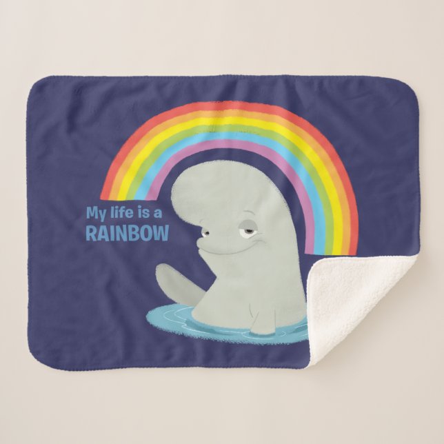 Bailey | My Life is a Rainbow Sherpa Blanket (Front (Horizontal))