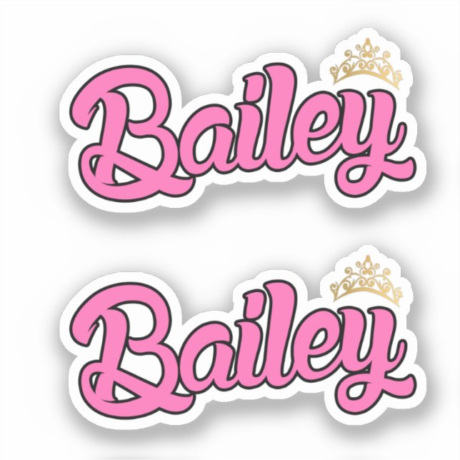Bailey Pink Name x2 Vinyl Sticker (Front)