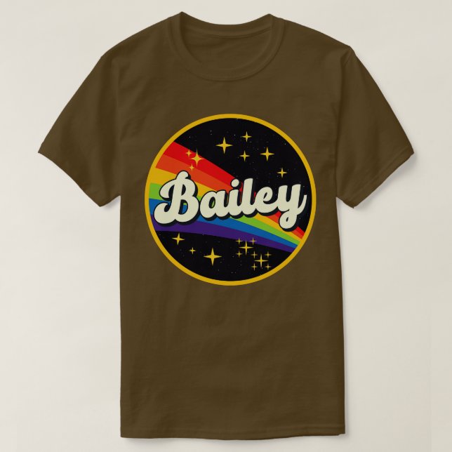 Bailey Rainbow In Space Vintage Style T-Shirt (Design Front)