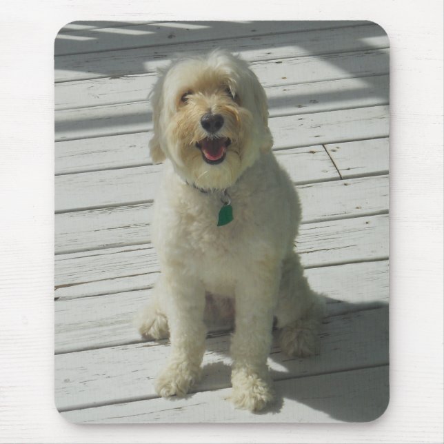 Bailey the Beautiful Dog on the Deck Mouse Pad (Front)