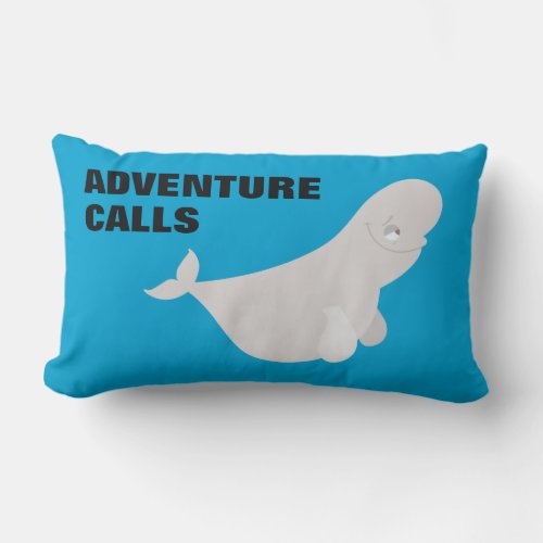 Bailey the Beluga Whale Lumbar Pillow