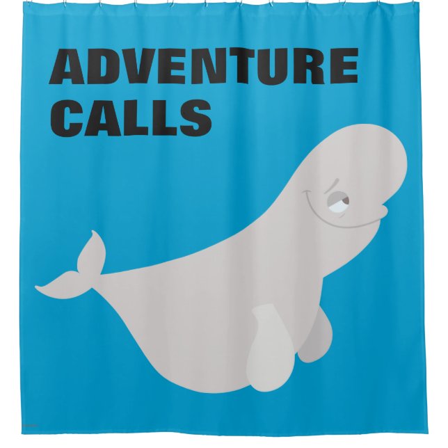 Bailey the Beluga Whale Shower Curtain (Front)