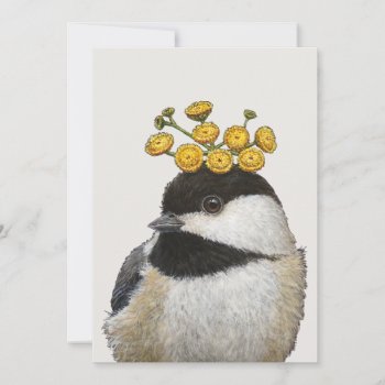 Bailey The Chickadee Flat Card by vickisawyer at Zazzle