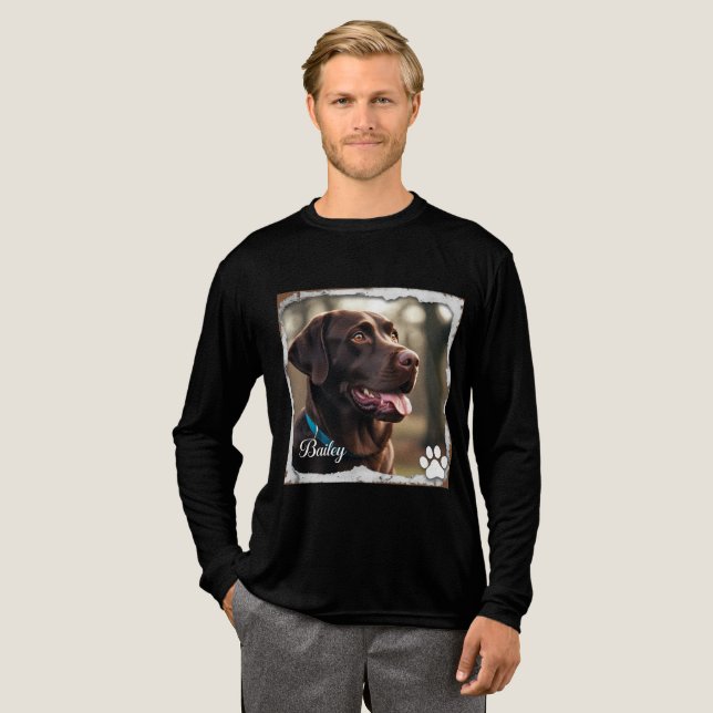 "Bailey" the Chocolate Lab Tri-Blend Shirt (Full Front)