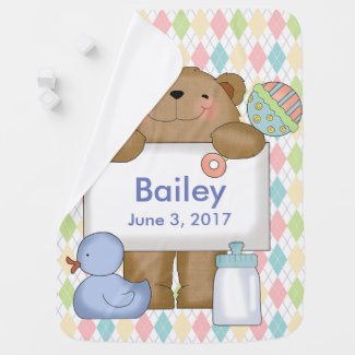 Bailey's Good News Bear Personalized Gifts Baby Blanket