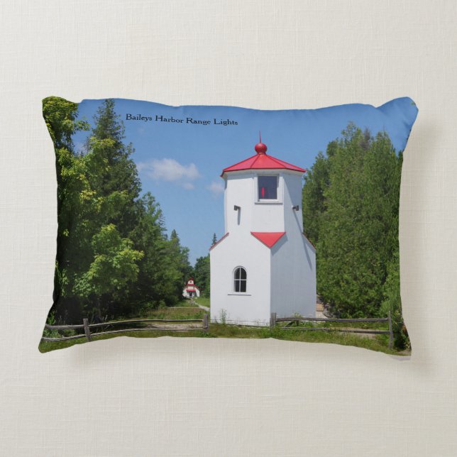 Baileys Harbor Range Lights accent pillow (Back)