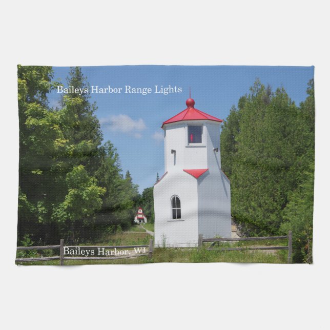 Baileys Harbor Range Lights kitchen towel (Horizontal)