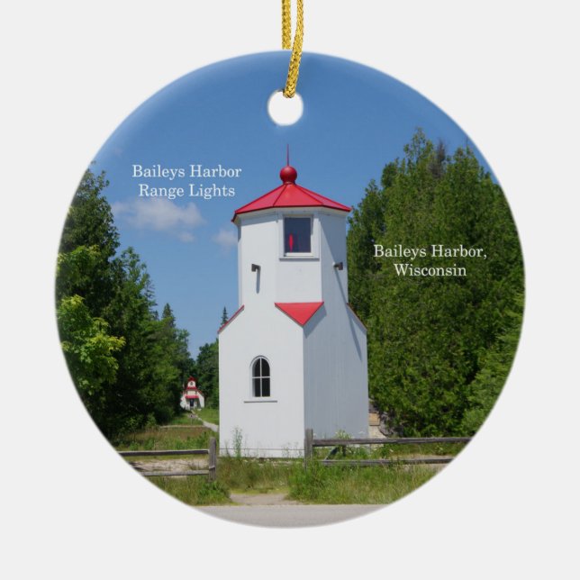 Baileys Harbor Range Lights ornament (Front)