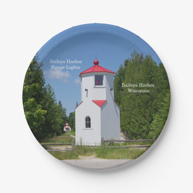 Baileys Harbor Range Lights paper plate (Front)