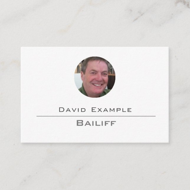 Bailiff with Photo of Holder Business Card (Front)