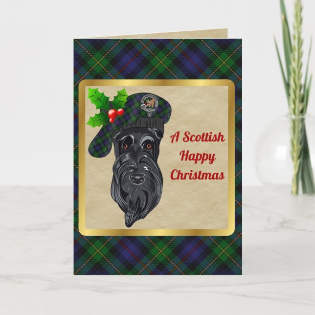 Baillie Badge & Tartan Personalized Xmas Card (Front)