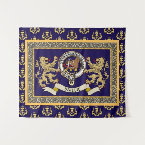 Baillie Clan Badge Personalized Blue Tapestry