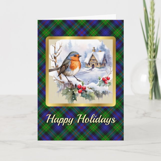 Baillie Crest & Tartan w/Robin Personalized  Card (Front)