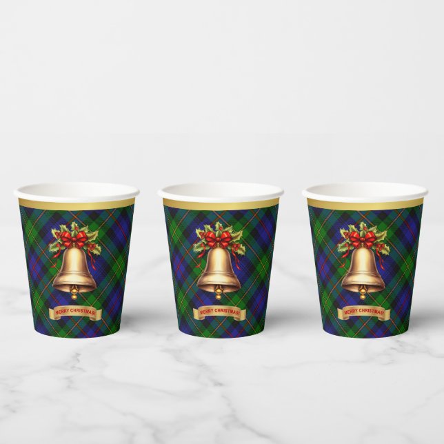 Baillie Personalized Tartan Christmas Paper Cups (Multi)