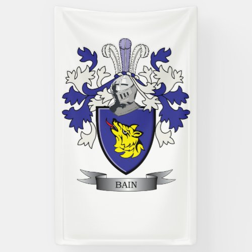 Bain Family Crest Coat of Arms Banner