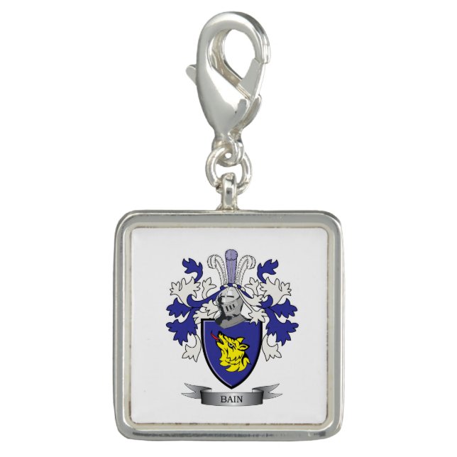 Bain Family Crest Coat of Arms Charm (Front)