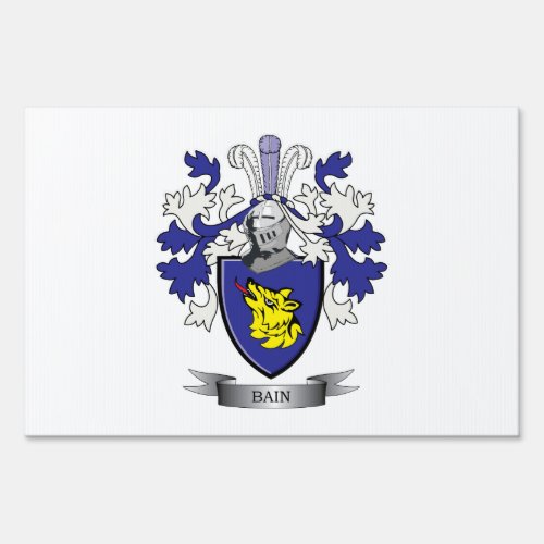 Bain Family Crest Coat of Arms Sign